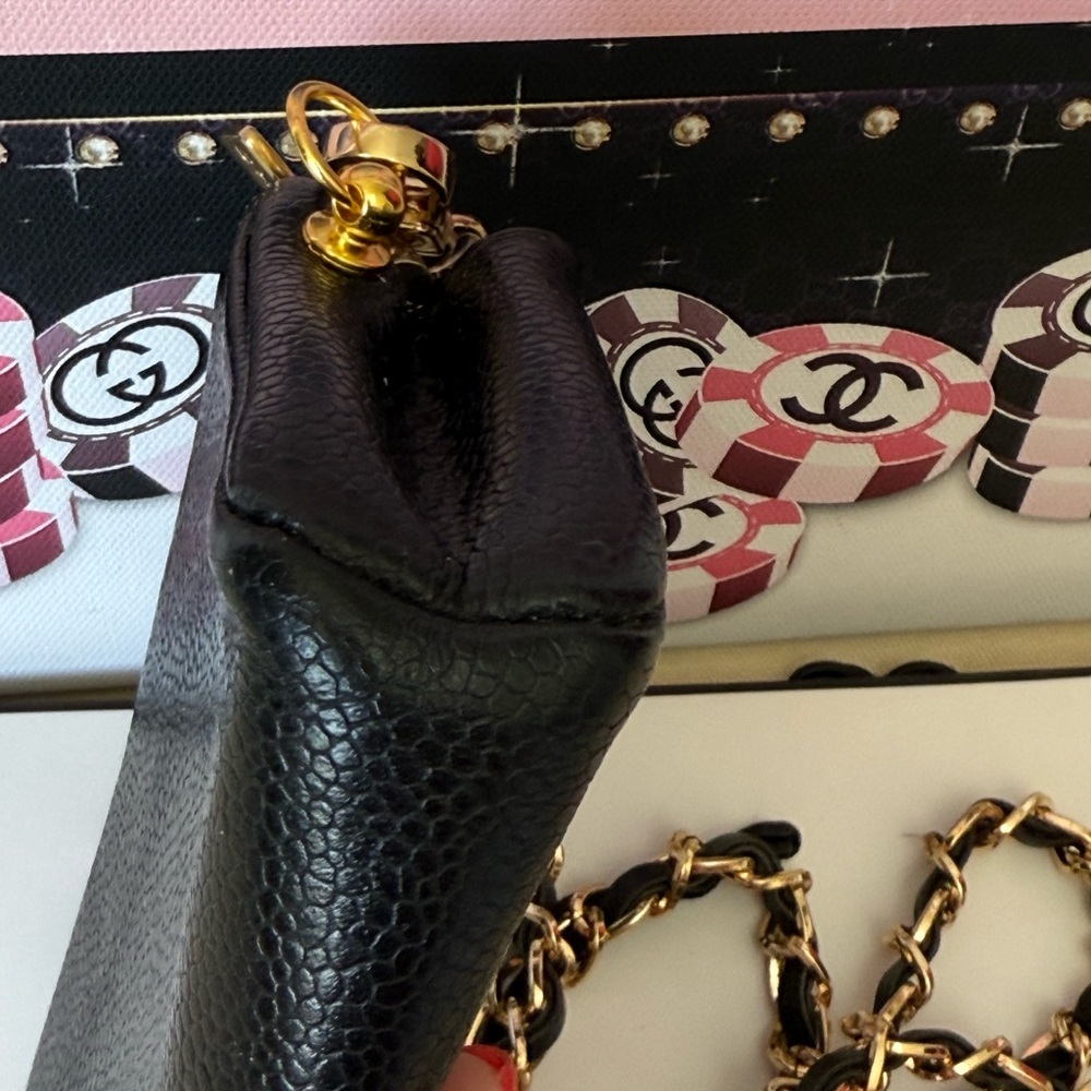 Chanel Black Caviar Leather CC Mini Pouch Bag - Picture 9 of 17